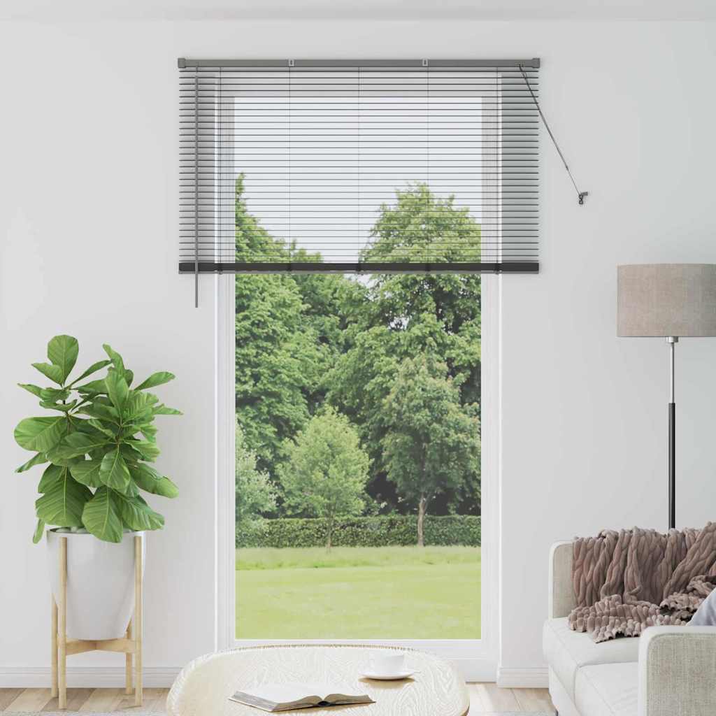 Window Blind with Curtains Manual Dark grey Aluminium